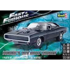 Fast &amp; Furious Dominic's 1970 Dodge Charger Plastic Model Kit, Issue Huey movie Black Diecast Vehicle Primered Super 115 1970 from model SoundBlack Hog.., By Revell   